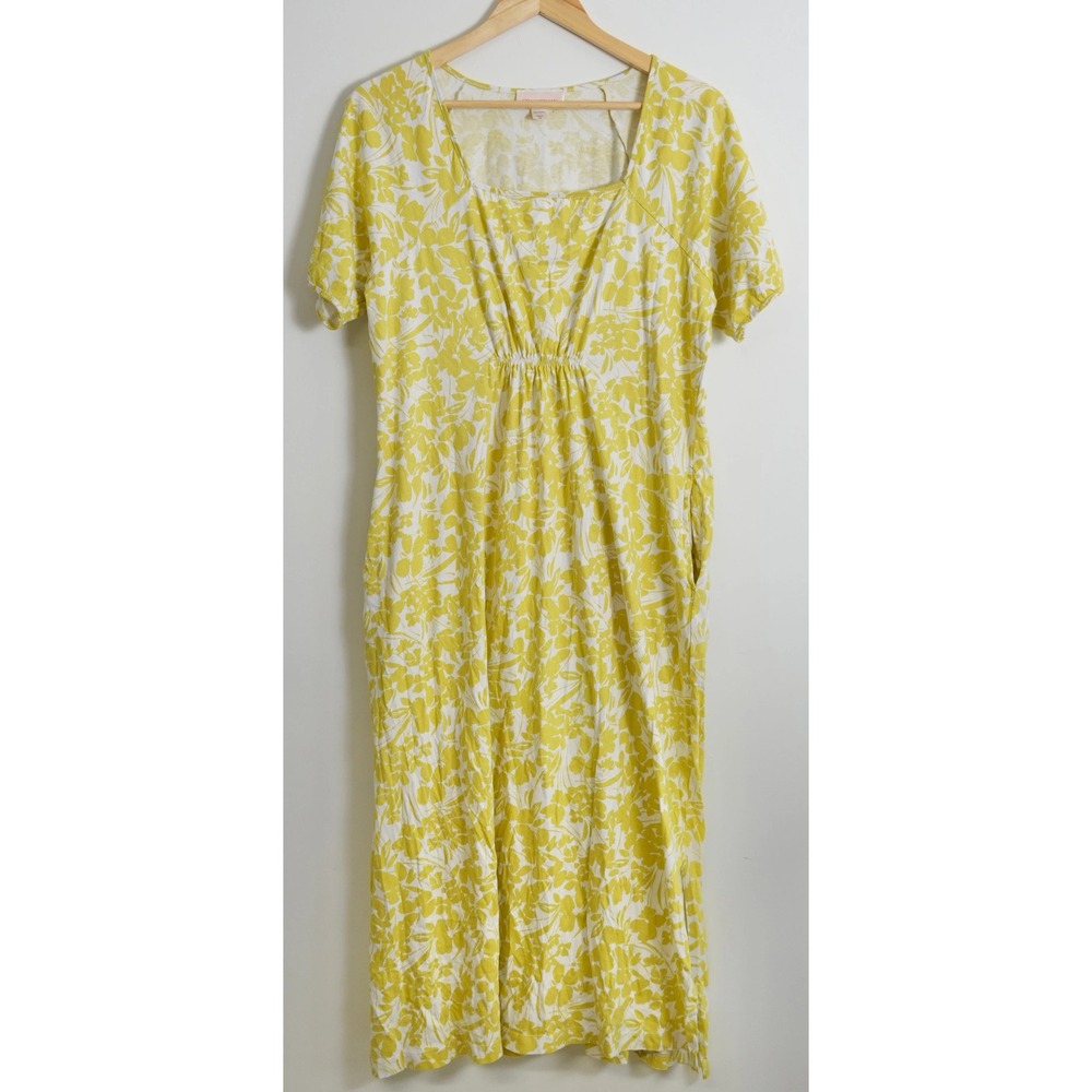 Stan Herman Printed Knit Jersey Square Neck Maxi Dress Size Medium